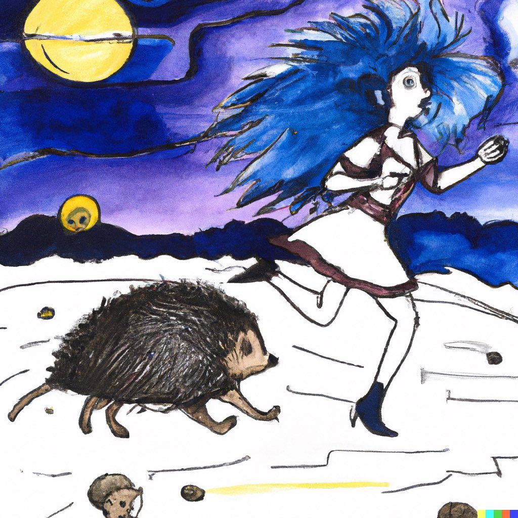 Midnight Sprint with the Moonlit Hedgehog